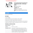 thumbnail image 2 of Front and Rear Brake Pad and Rotor Kit - Compatible with 2004 - 2008 Toyota Solara 2005 2006 2007, 2 of 2