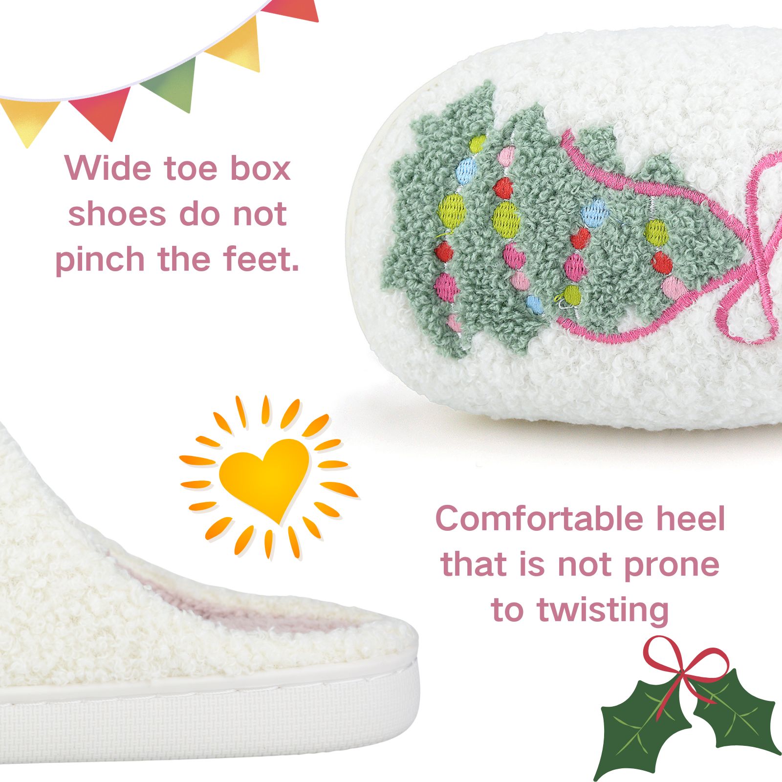 Beranmey Cute Christmas Plush House Slippers photo 7