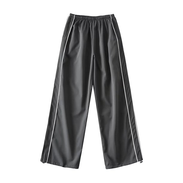 Pantalones deportivos de secado rápido de pierna recta, pantalones anchos de cintura alta informales finos para mujeres europeas y americanas