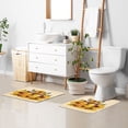 thumbnail image 5 of Toilet Rug U-Shaped Bathroom Rugs Non-Slip Soft Plush Machine Washable Contour Bath Mat Sunflowers Honey Jars Bee 24x20, 5 of 9