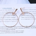 thumbnail image 4 of 1 par (oro) Pendientes de barra de círculo geométrico Pendientes de aro de círculo hueco Pendientes de tachuelas de círculo grande Pendientes de círculo exagerados Pendientes de barra Joyería Sincero Electrónica, 4 of 5