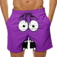 thumbnail image 2 of Axiiglly Mens Shorts Casual Funny Expression Print Drawstring Elasic Waist Swim Trunks Hawaiian Summer Beach Workout Shorts with Pockets S-5XL, 2 of 6