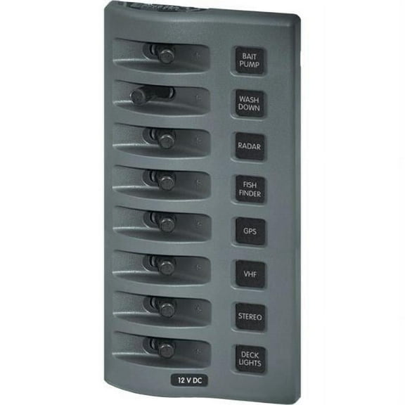 Blue Sea Systems WeatherDeck 12V DC Waterproof Switch Panel - Blue - 8 Position