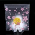 thumbnail image 3 of 100pcs Matte Flower Pattern Plastic Bag Transparent Gift Bags Self-adhesive Seal Pouch for Candy Cookie Dessert Packaging (Pink), 3 of 8