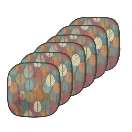

Autumn Chair Seating Cushion Set of 6 Colorful Round Leaves Art Seasonal Repetition Creative Nature Composition Seat Pads for Office with Anti-slip Backing 16 x16 Multicolor by Ambesonne