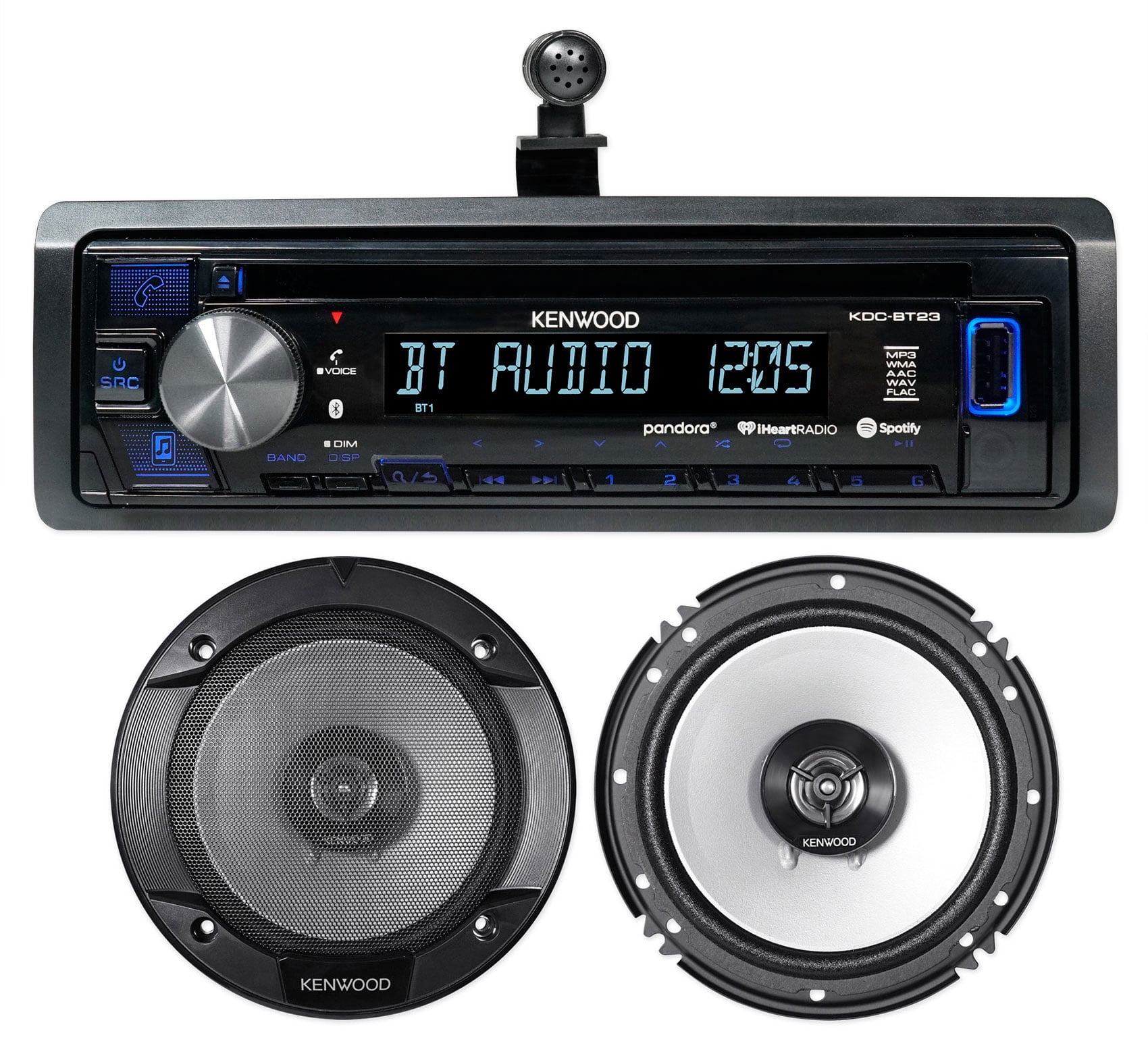 Kenwood KDCBT22 CD Receiver w/Bluetooth/Android/iPhone+(2) 6.5" 600w