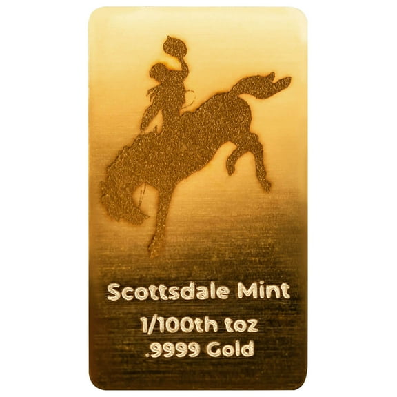 1/100 oz .9999 Gold Bar - Scottsdale Mint Cowboy Fractional Gold Bullion Bar