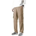 thumbnail image 5 of APEXFWDT Convertible Zip Off Hiking Pants Men Lightweight Mens Travel Pants Quick Dry Cargo Work Fishing Pants for Outdoor Safari Camping Summer ,L,Khaki, 5 of 8