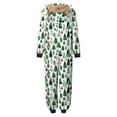 thumbnail image 6 of Odeerbi Christmas Onesie Pajamas for Family Holiday Sleep Jumpsuit Long Sleeve Family Christmas Pajamas Matching Sets Mom Fashion Lattice Print Plush Jumpsuit Sleepwear PJs Set Green, 6 of 6