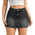 thumbnail image 1 of Ladies Vintage Street Denim Skirt - High Waist, Soft, for Multiple Occasions, 1 of 7
