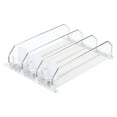 thumbnail image 1 of Unique Bargains Organisateur de Boissons 3 Pcs pour Réfrigérateur, Distributeur de Soda Auto-Pushant avec Largeur Réglable, Blanc, 1 of 6