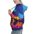 thumbnail image 2 of Lsque Beach with Palm Trees Pattern Casual Women's Hoodie,Hooded Sweatshirt with Kangaroo Pocket,Pullover Hoodie with Eye-catching Drawstrings-Large, 2 of 7