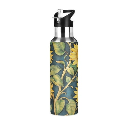 

Sports Bottle，Sunflowers10.8 ×2.8 The Inside of The Kettle Is Made of Food Grade 304 Stainless Steel