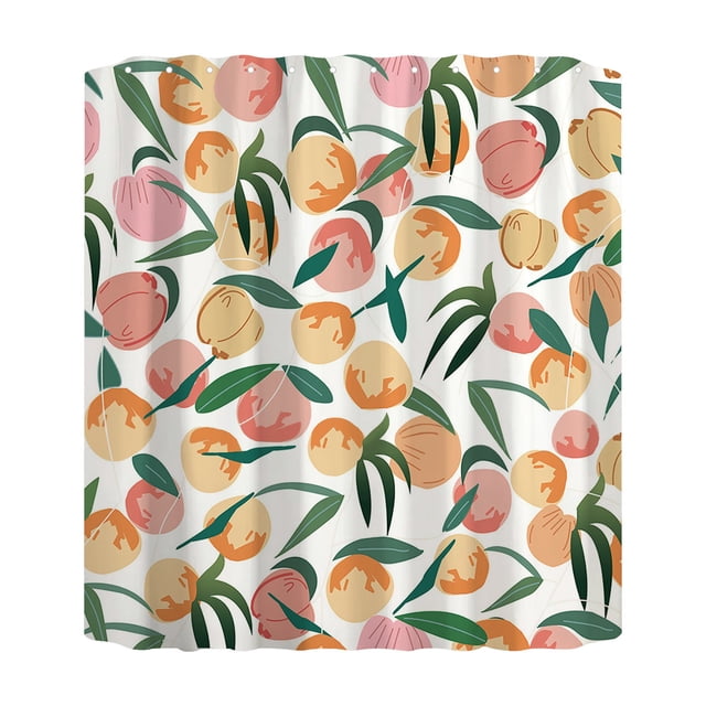 Specialoffer!Fruit Print Shower Curtain 70x70 Inch With 12 Plastic Hooks Waterproof Shower Curtain Bathroom Heavy Side Shower Curtain Machine Washable Quick Dry Shower Curtain Liner With Magnets