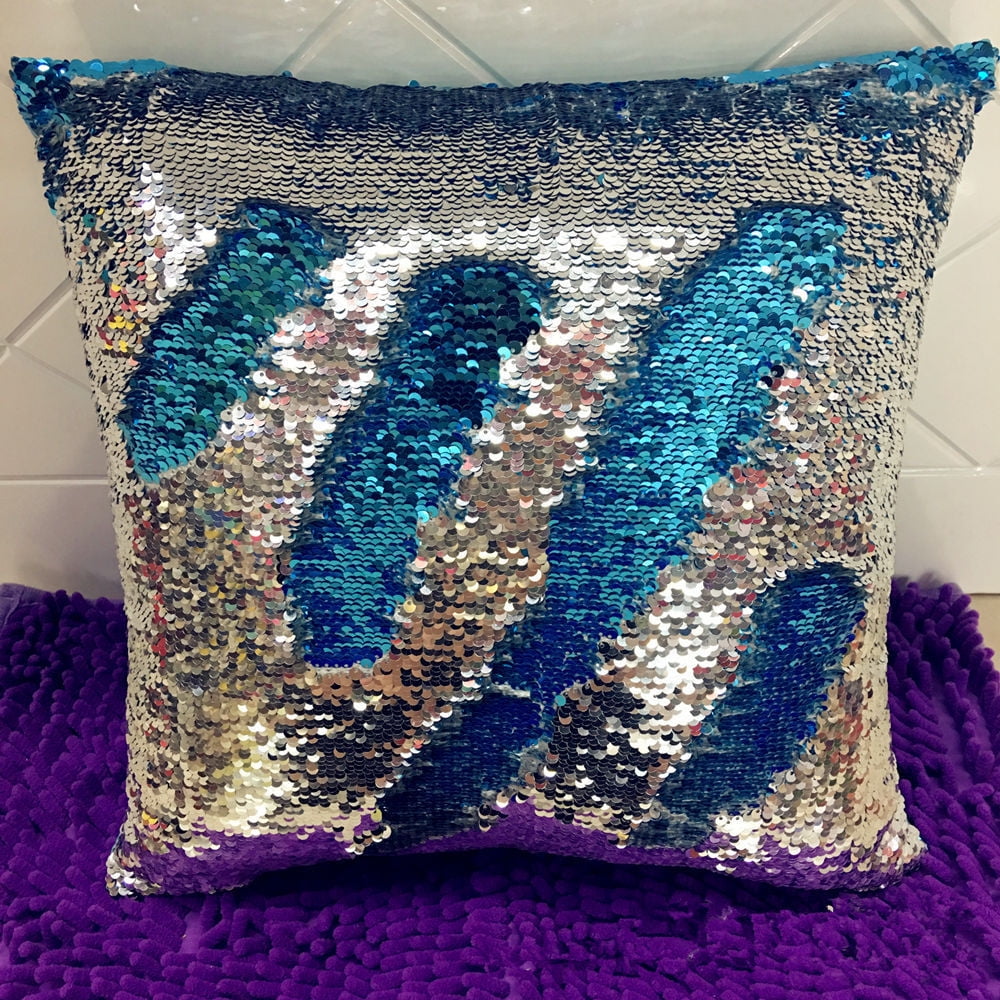 Long Pillow Patchwork Letters Sequin Cover Glitter Sofa Cushion Case Home Decors 