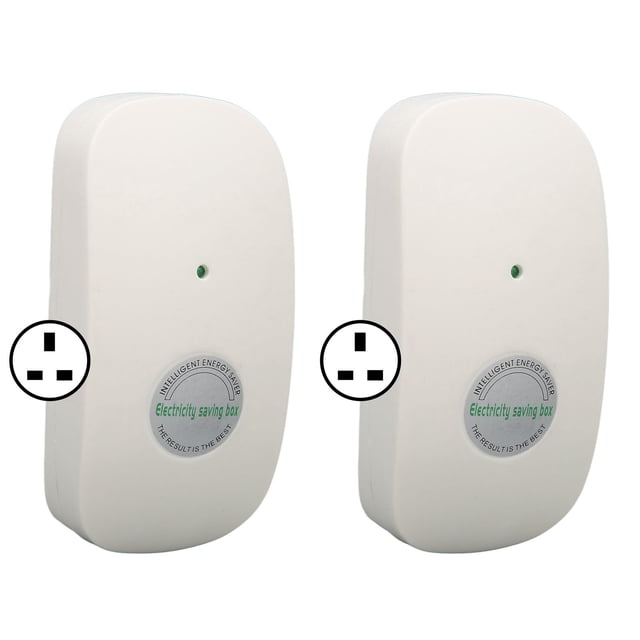 2 piezas Smart Electric Box Energy Saver Power Saver House Voltage Stabilizer Energy Saving Device AC 90‑250V UK Plug