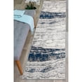 thumbnail image 3 of Modern Abstract Wave Area Rug 2'x7' Blue Runner Rug, 3 of 7