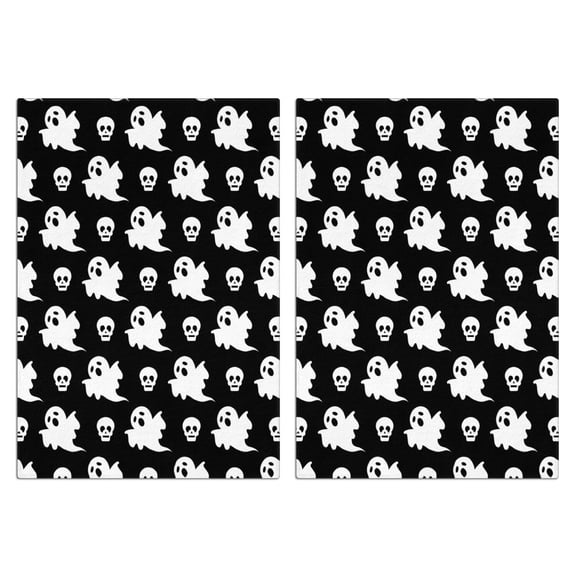 2 Pcs Funny Kitchen Towels,Halloween Ghost and Skull Pattern Microfiber Dish Towels,Kitchen Tea Towels,Kitchen Towel Set (18" X 26")