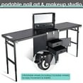 thumbnail image 2 of Byootique Nail Manicure Platform Portable Rolling Makeup Train Case 2 Tabletops, 2 of 11