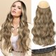 thumbnail image 1 of Invisible Wire Hair Extensions Long Wavy Transparent Wire Hairpiece for Women Adjustable Size 4 Secure Clips 20 Inch Medium Brown Ash Blonde, 1 of 1