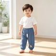 thumbnail image 2 of jiaxiM Boys Cotton Linen Harem Pants Elastic Waist Loose Lightweight Breathable Long Bloomers Kid Summer Casual School Joggers Baggy Beach Trousers, 2 of 5