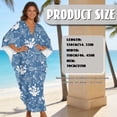 thumbnail image 7 of Xixirimido Koi Fish Corals Blue Print Womens Kaftan Dresses Long Caftans Plus Size Batwing Sleeve Swimsuit Coverup V Neck Summer Beach Dress, 7 of 7