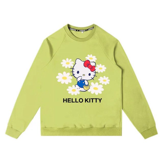 Hellokitty Kitty Sweat à Capuche Col Rond Femme Automne Manteau Hello Cat Deux Yuans Vêtements Imprimés Amples HOEMLIN HOEMLIN