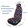 thumbnail image 4 of Honeii colorful mushroom Skull Print Car Seat Covers 2 Pieces, Full Set Universal Seat Covers for Cars, Waterproof Auto Seat Protectors, 4 of 7