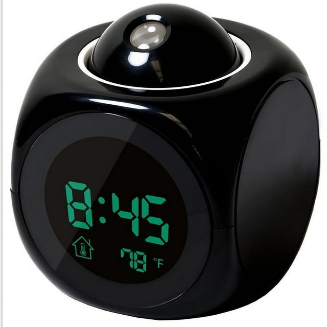 Horloge Numérique Projecteur, Horloge de Table Projecteur Multifonction Projecteur Horloge de Table Projection Alarme Vocale Design Révolutionnaire
