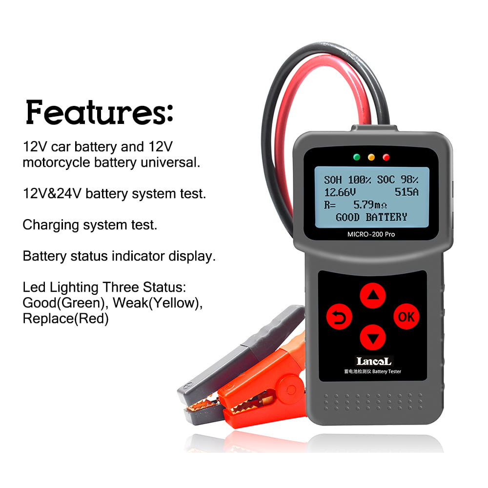 Motorcycle Battery Tester 6V 12V 30Ah Digital Battery Conductance Analyzer 