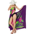thumbnail image 5 of HAPPY BAY Women's Swimsuit Wrap Beach Swim Cover up Summer Pareo Beachwear Sarong Coverups Bikini Wraps for Women One Size Purple, Floral, 5 of 5