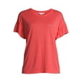 thumbnail image 4 of Time and Tru Women's Flutter Sleeve Top, 4 of 6