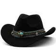 thumbnail image 4 of VNKIDY Kids Caps Children Striking Solid Color Cowboy Hat Embellished With Colorful Beaded Band Intricate Braided Details For Fashion Statement Classic Headwear, 4 of 4