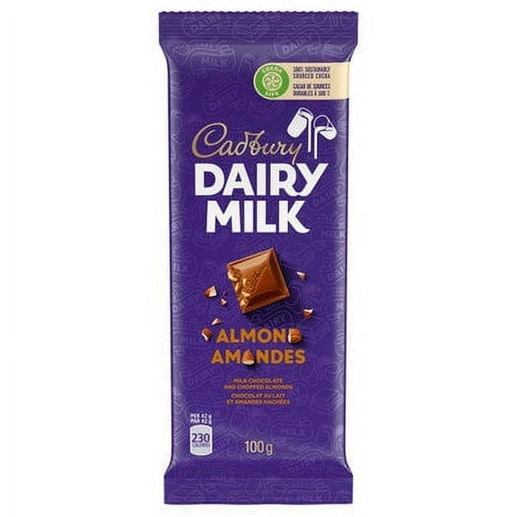 Cadbury, Dairy Milk Almond, Chocolate Bar, 100g/3.5oz