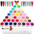 thumbnail image 1 of Kit de pintura en gel para decoración de uñas GOFLORDEN, 36 colores con pincel para uñas, 1 of 9