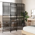 thumbnail image 3 of vidaXL Room Divider 4 Panels Black Poly Rattan, 3 of 11