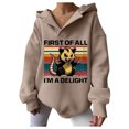thumbnail image 1 of WEAIXIMIUNG Oversized Sweatshirt First Of All I'M A Letter Printed Hoodie for Women, 1 of 4