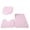 02#Pink, variant on 3Pcs Solid Fluffy Polyester Spandex Bathroom Rug Set,U-shaped Toilet Mats & Lid Cover 19.69×32.68 Inch For Restroom Decoration With Slip-resistant Base