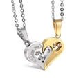 thumbnail image 1 of Conjunto de joyería para mujer de acero inoxidable con corazón magnético para parejas, collar con colgante de amor y amistad, rompecabezas de corazón a juego, 1 of 5