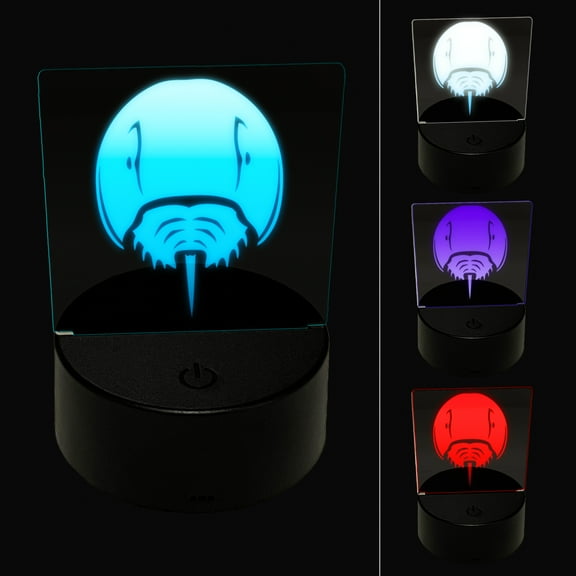 Horseshoe Crab LED Night Light Sign 3D Illusion Desk Nightstand Lamp
