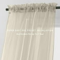 thumbnail image 2 of Mocassi Sheer Curtains - 2 Piece Set - 2 inch Rod Pocket - Solid Sheer Curtain Drapes for Living Room, Bedroom, 40" X 84", Beige, 2 of 5