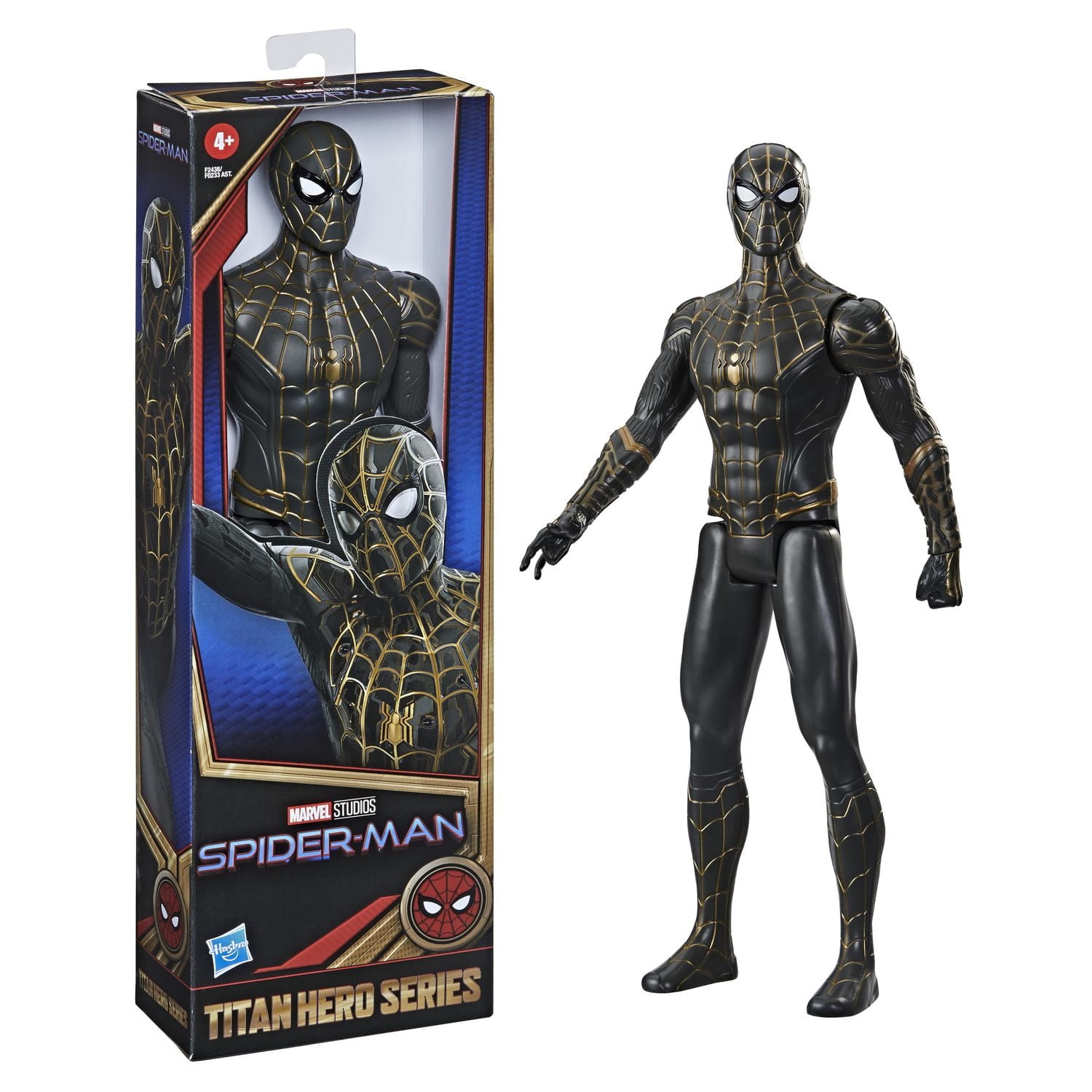 Marvel Spider-Man Titan Hero Series 12-Inch Black and Gold Suit Spider-Man Action Figure Toy, Inspired By Spider-Man Movie, For Kids Ages 4 and Up