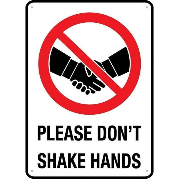 Please Don T Shake Hands For House 12" X 8" Yard Sign, Premium Aluminum, Sun-Proof, Rust-Free