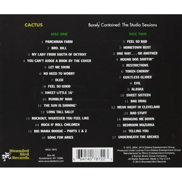 Cactus - Barely Contained: Studio Sessions - Music