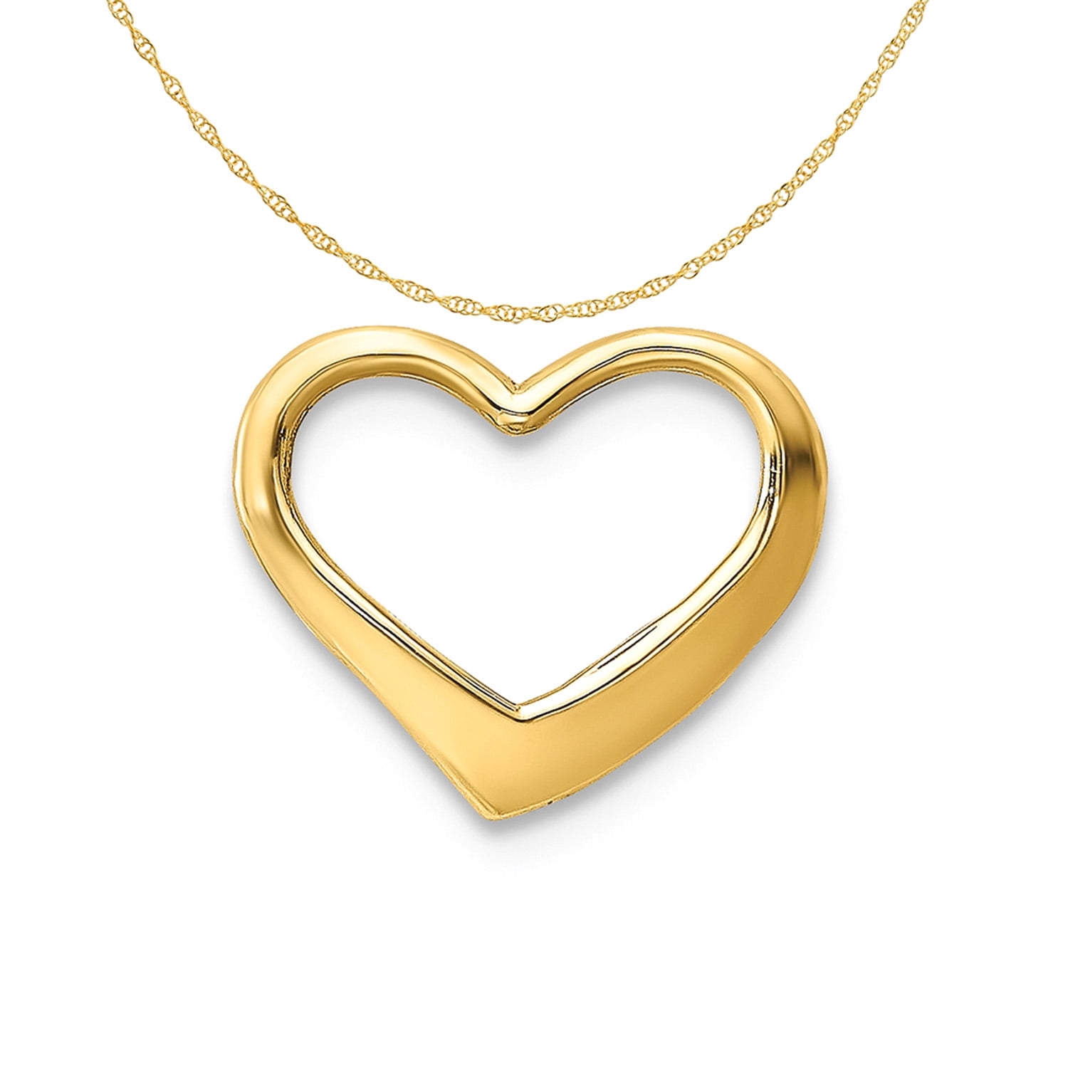 Double Heart Necklace 10K Yellow Gold 16