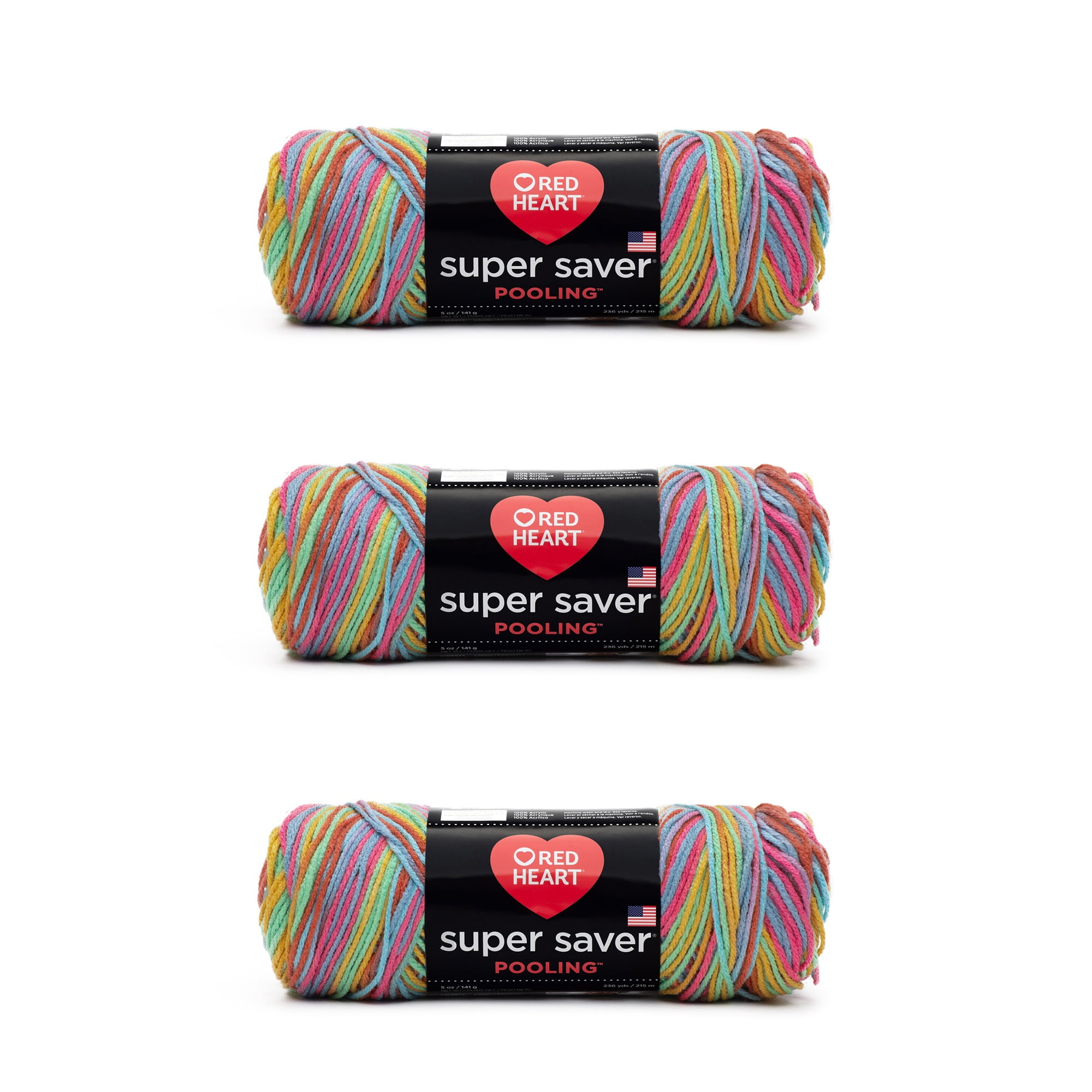 Red Heart Super Saver Papaya Yarn 3 Pack of 141g/5oz Acrylic 4