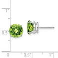 thumbnail image 2 of 14K White Gold Earring Stud Women'S Peridot Center Stone Mounting Round Green 8 mm, 2 of 2