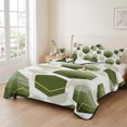 thumbnail image 2 of King Quilt Set 96''x106'', Sage Green Marble Lightweight Bedspread Coverlet Set with 2 Pillow Shams, Gold White Geometric Hexagon Modern Breathable All Season Quilt Bedding for Bedroom/Guest Room, 2 of 9