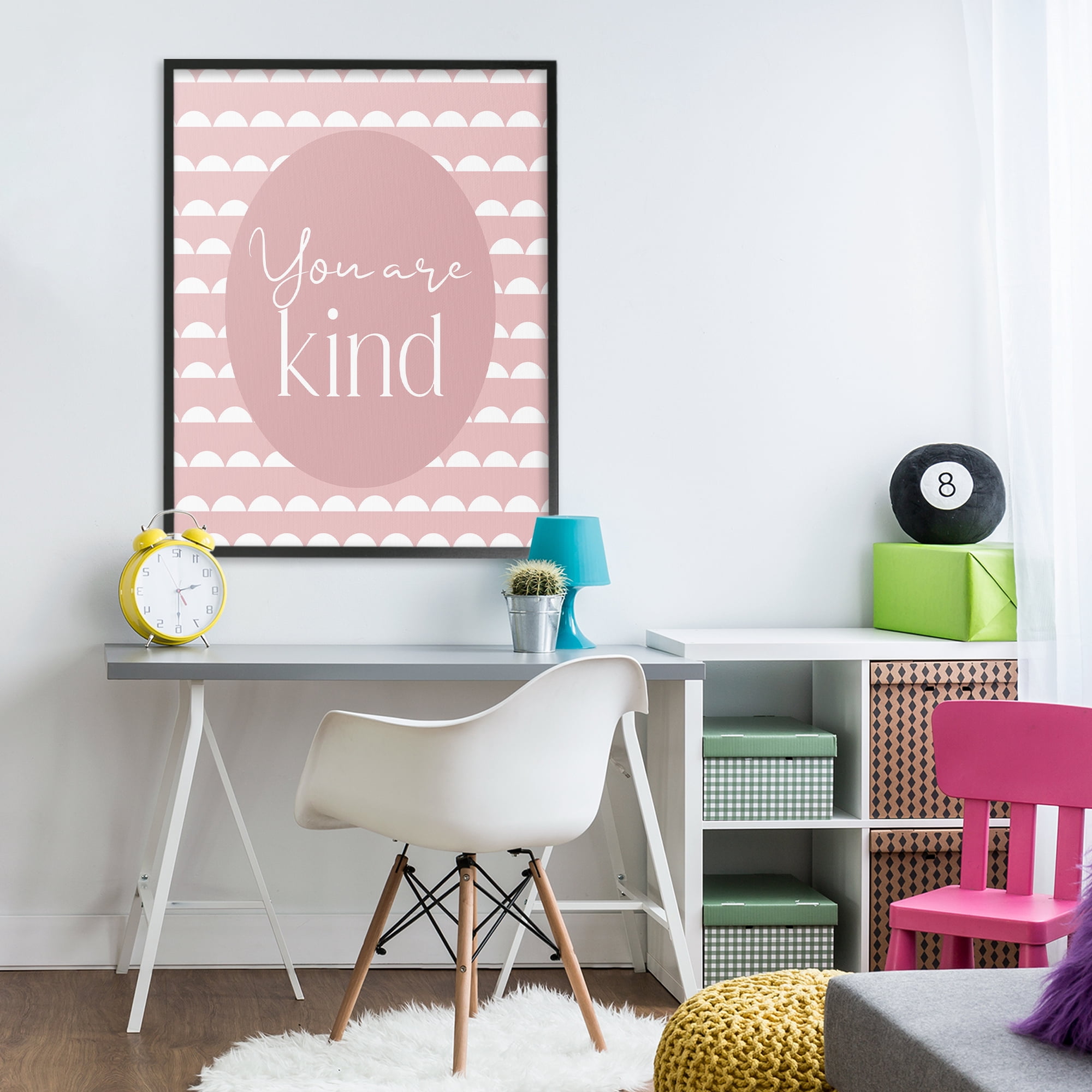 Stupell Industries You Are Kind Blush Pink Black Framed Giclee Art, design by Christine Simpson Art