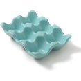 thumbnail image 2 of Bandeja de cerámica para huevos, 6 tazas, contenedor antideslizante para huevos, contenedor de almacenamiento de huevos para refrigerador, cocina, encimera, exhibición Hom, 2 of 4